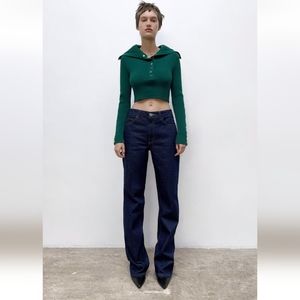 POLO COLLAR RIBBED SWEATERGREEN / BLUEREF | 3390/002